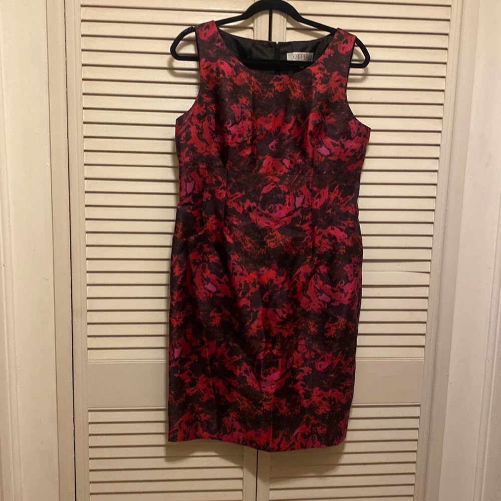 Black and red cocktail dress.